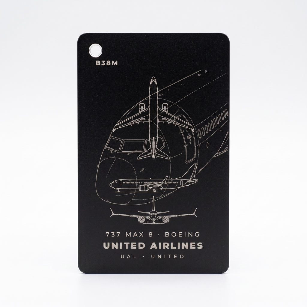 airline card front, white background
