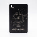 airline card front, white background