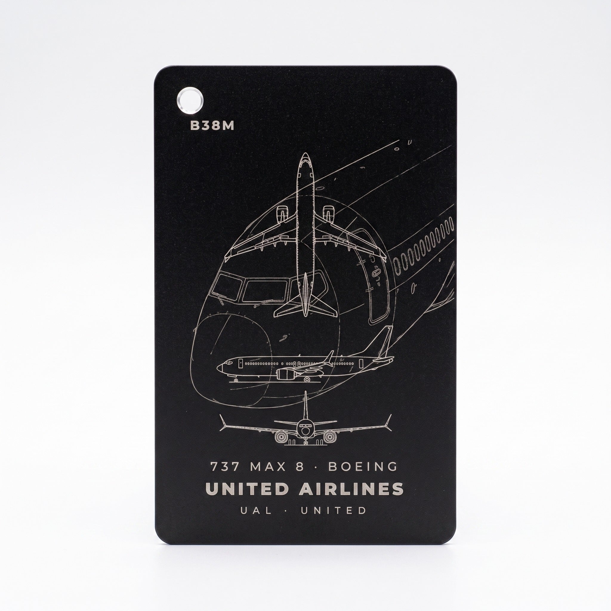 airline card front, white background